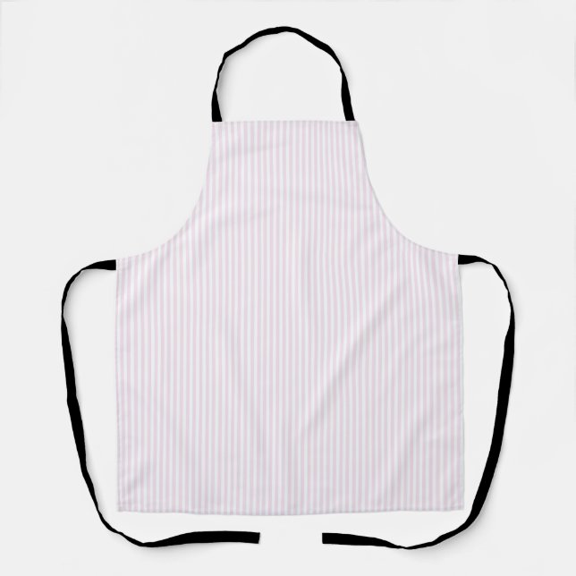 Soft Pink Stripe Kitchen Apron (Front)