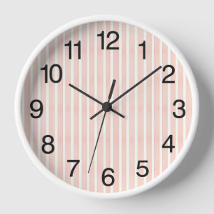 Soft Pink Stripes Clock
