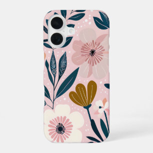 Soft Pink & Teal Feminine Floral Phone Case