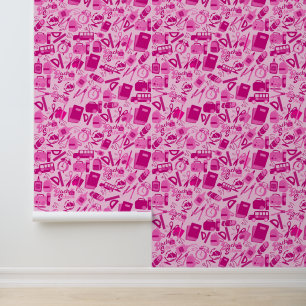 soft pink trendy Back to School Pattern Wallpaper