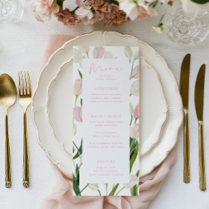 Soft Pink Tulip Bridal Shower Menu