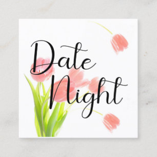 Soft Pink Tulips Date Night Card