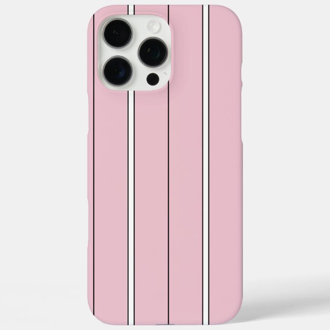 Soft Pink Vertical Stripe Pattern Minimal Case-Mate iPhone Case (Back)