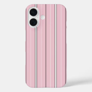Soft Pink Vertical Stripe Pattern Minimal Chic B iPhone 16 Case