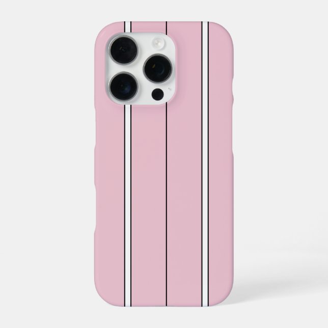 Soft Pink Vertical Stripe Pattern Minimal iPhone Case (Back)