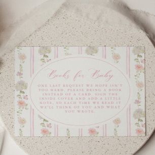 Soft Pink Vintage Floral Books for Baby Enclosure Card