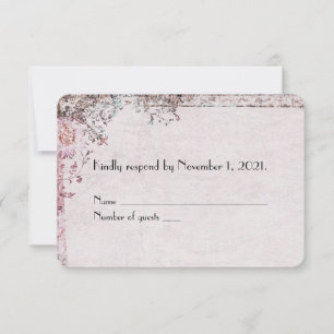 soft pink vintage floral border RSVP Card