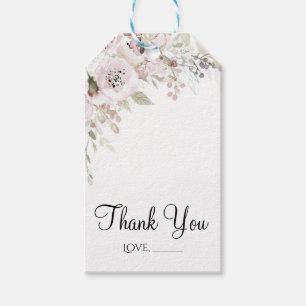 Soft Pink Watercolor Elegant Floral Wedding Bridal Gift Tags