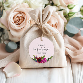 Soft Pink Watercolor Floral Favour Tags