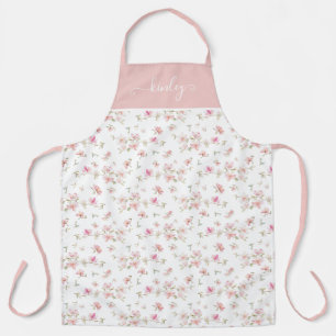 Soft Pink Watercolor Flower Apron