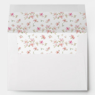 Soft Pink Watercolor Flower Pattern Envelope