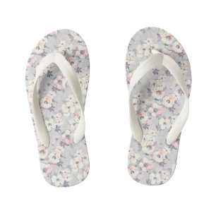 Soft Pink Watercolor Pattern Kid's Flip Flops