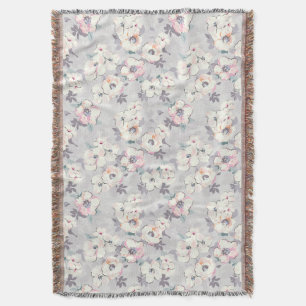 Soft Pink Watercolor Pattern Throw Blanket