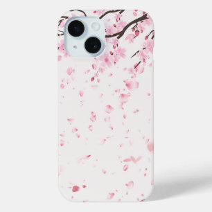 Soft Pink Watercolor Sakura Blossoms iPhone Case