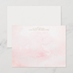 Soft Pink Watercolor Wash Note Card