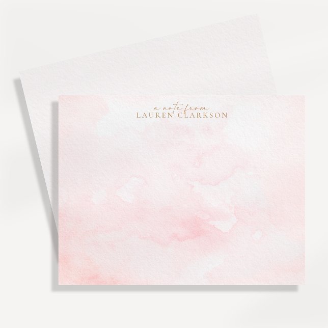 Soft Pink Watercolor Wash Note Card (Creator Uploaded)