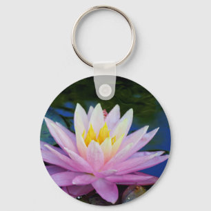 Soft Pink Waterlily Key Ring