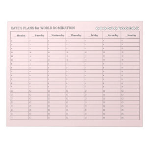 Soft Pink Weekly Appointment Schedule with Tasks  Notepad