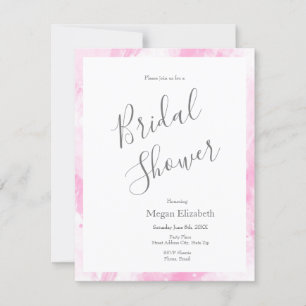 Soft Pink White Abstract Brushstrokes Invitation