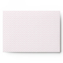Soft pink & white chevron zigzag pattern envelope