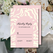 Soft Pink White Matisse Wavy Pattern Wedding