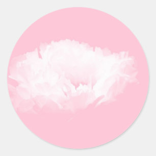 Soft Pink White Peony - Floral Classic Round Sticker