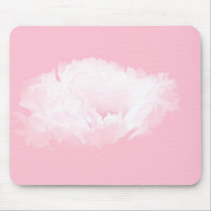 Soft Pink White Peony Floral Mousepad