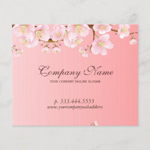 Soft Pink & White Spring Flowers Natural Spa Flyer