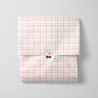 Soft Pink Windowpane Grid Picnic Tissue Paper