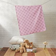 Soft pink with black polka dots