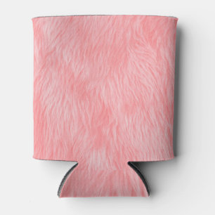 Soft Pink Wool Fur Texture Can Cooler