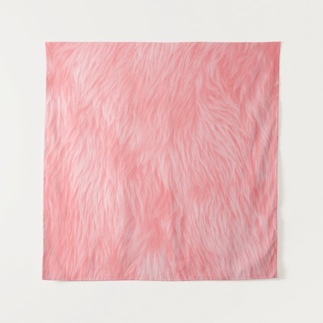 Soft Pink Wool Fur Texture Tapestry (Front)
