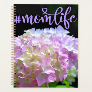 Soft pink yellow purple hydrangeas flowers planner