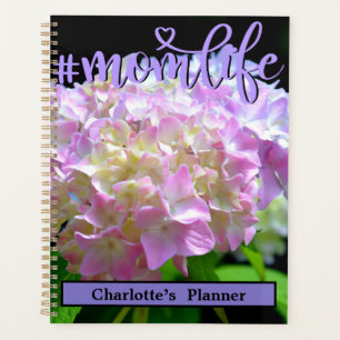Soft pink yellow purple hydrangeas flowers planner