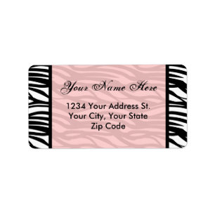 Soft Pink Zebra Address Labels