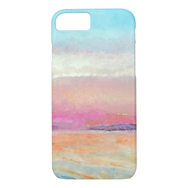 Soft Pinks and Blues Painted Sunset Case-Mate iPhone Case (Back)