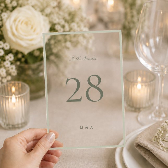 Soft Pistachio Acrylic Wedding Table Number (Creator Uploaded)