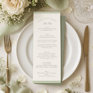 Soft Pistachio Garden Wedding Menu