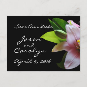 Soft Pk Lily- customise any occasion Announcement Postcard