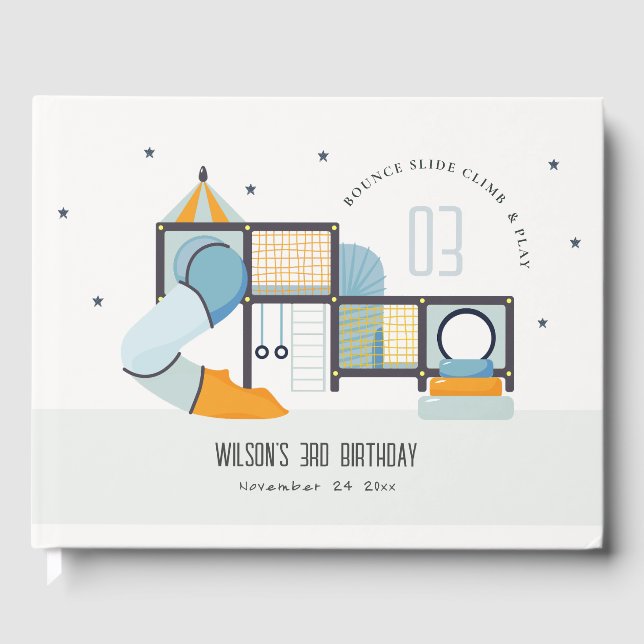 Soft Play Centre Indoor Jungle Gym Kids Birthday Guest Book (Front)