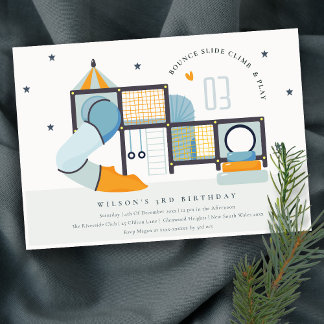 Soft Play Centre Indoor Jungle Gym Kids Birthday Invitation