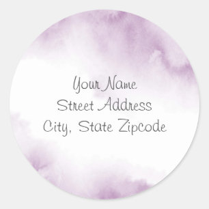 'Soft Plum Mauve Watercolor Abstract Frame' Labels