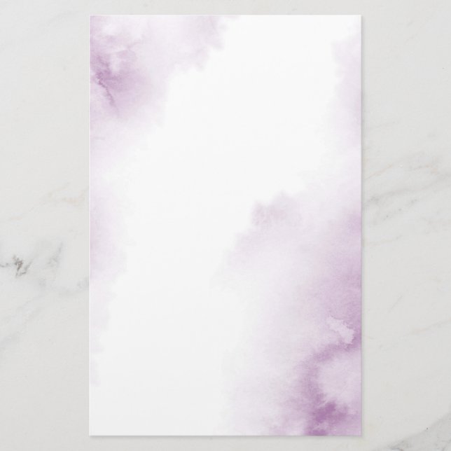 Soft Plum Mauve Watercolor Abstract Frame Stationery (Front)