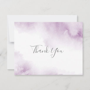 Soft Plum Mauve Watercolor Abstract Frame Thank Yo You Card