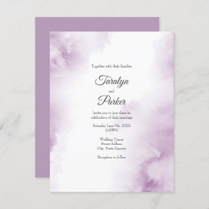 Soft Plum Mauve Watercolor Abstract Invitation