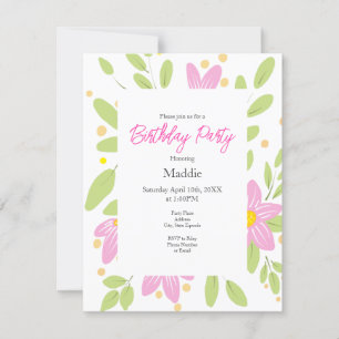 Soft Plum Pink Floral Bouquet Invitation
