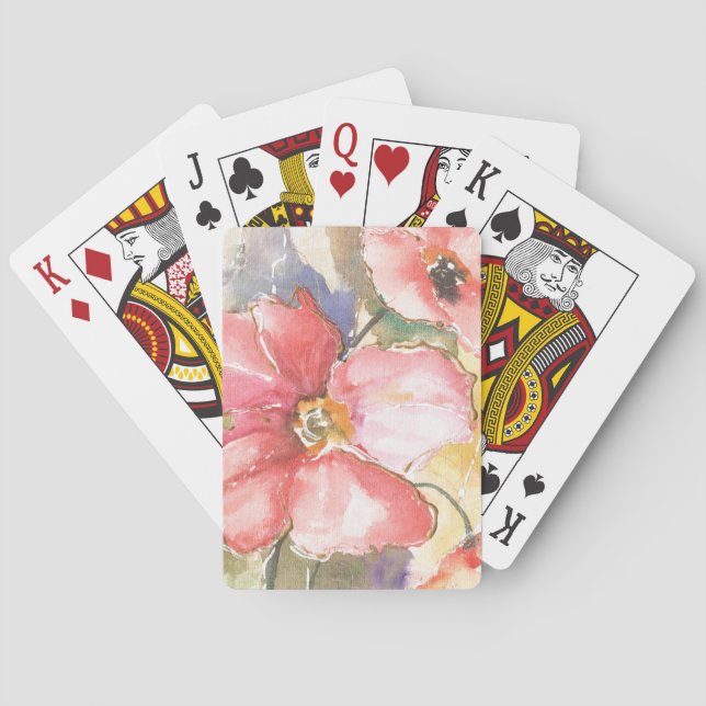 Soft Poppies I Playing Cards (Back)