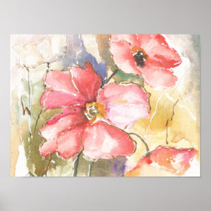 Soft Poppies I Poster