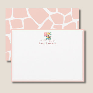 Soft Powder Pink Giraffe Skin New Baby Nursery Card