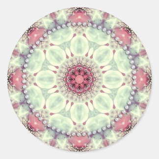 Soft Pretty Kaleidoscope Mandala Classic Round Sticker